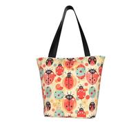 LHBWCVN Sac fourre-tout à motif coccinelles pour femme avec poignée sur le dessus, grand sac à main décontracté, sac de courses esthétique, sac d'épicerie, sac de travail, sac de voyage, sac de plage
