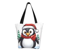 LHBWCVN Sac fourre-tout à motif pingouin de Noël pour femme, sac à main avec poignée sur le dessus, grand sac à bandoulière, sac à main décontracté, sac de courses esthétique, sac d'épicerie, sac de