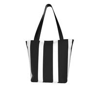 LHBWCVN Sac fourre-tout à rayures noires et blanches pour femme avec poignée sur le dessus, grand sac besace à bandoulière, sac à main décontracté, sac de courses esthétique, sac d'épicerie, sac de