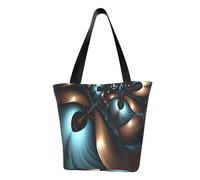 LHBWCVN Sac fourre-tout abstrait bleu marron pour femme, sac à main avec poignée sur le dessus, grand sac besace à bandoulière, sac à main décontracté, sac de courses esthétique, sac d'épicerie, sac