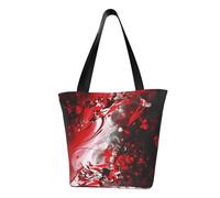 LHBWCVN Sac fourre-tout abstrait rouge, noir et blanc pour femme, sac à main avec poignée sur le dessus, grand sac besace à bandoulière, sac à main décontracté, sac de courses esthétique, sac