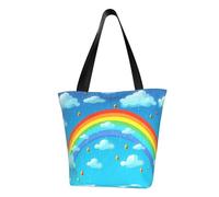 LHBWCVN Sac fourre-tout avec poignée sur le dessus, motif nuages et gouttes de pluie pour femme, sac à main décontracté, sac de courses esthétique, réutilisable, sac d'épicerie, sac de travail, sac de