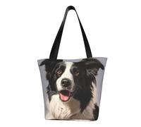 LHBWCVN Sac fourre-tout Border Collie pour femme avec poignée sur le dessus, grand sac besace à bandoulière, sac à main décontracté, sac de courses esthétique, sac d'épicerie réutilisable, fermeture