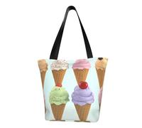 LHBWCVN Sac fourre-tout en forme de cônes de crème glacée pour femme avec poignée sur le dessus, grand sac besace à bandoulière, sac à main décontracté, sac de courses esthétique, sac d'épicerie, sac
