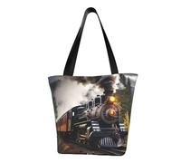 LHBWCVN Sac fourre-tout en forme de train à vapeur pour femme avec poignée sur le dessus, grand sac besace à bandoulière, sac à main décontracté, sac de courses esthétique, sac d'épicerie, sac de