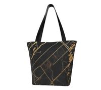 LHBWCVN Sac fourre-tout en marbre noir et doré pour femme avec poignée sur le dessus, grand sac besace à bandoulière, sac à main décontracté, sac de courses esthétique, sac d'épicerie, sac de travail