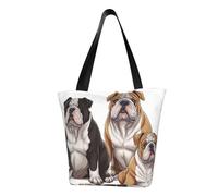 LHBWCVN Sac fourre-tout motif bouledogues anglais pour femme, sac à main avec poignée sur le dessus, grand sac à bandoulière, sac à main décontracté, sac de courses esthétique, sac d'épicerie, sac de
