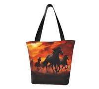 LHBWCVN Sac fourre-tout motif chevaux rouges lumineux pour femme, sac à main avec poignée sur le dessus, grand sac besace à bandoulière, sac à main décontracté, sac de courses esthétique, sac