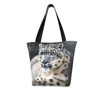 LHBWCVN Sac fourre-tout motif léopard des neiges pour femme avec poignée sur le dessus, grand sac besace à bandoulière, sac à main décontracté, sac de courses esthétique, sac d'épicerie, sac de
