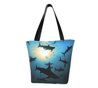 LHBWCVN Sac fourre-tout motif requins marteaux pour femme, sac à main avec poignée sur le dessus, grand sac à main, sac à main décontracté, sac de courses esthétique, sac d'épicerie, sac de travail