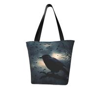 LHBWCVN Sac fourre-tout Night Crow pour femme avec poignée sur le dessus, grand sac besace à bandoulière, sac à main décontracté, sac de courses esthétique, sac d'épicerie, sac de travail, sac de