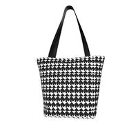 LHBWCVN Sac fourre-tout noir motif pied-de-poule pour femme, sac à main avec poignée sur le dessus, grand sac besace à bandoulière, sac à main décontracté, sac de courses, sac d'épicerie, sac de