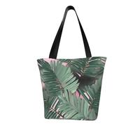 LHBWCVN Sac fourre-tout vert à motif de feuilles de palmier pour femme, sac à main avec poignée sur le dessus, grand sac besace décontracté, sac de courses esthétique, sac d'épicerie, sac de travail