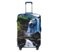 LHBWCVN Scenic Mountain Housse de bagage cascade pour valise, certifiée TSA - Lavable - Compatible avec les valises de 45,7 à 81,3 cm - Anti-rayures, Noir , s