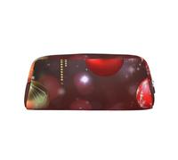 LHBWCVN Trousse à crayons de grande capacité avec inscription « Merry Christmas » - Trousse de maquillage en cuir pour homme et femme - Trousse de toilette de voyage avec fermeture éclair - Grande