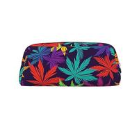 LHBWCVN Trousse à crayons de grande capacité avec motif de mauvaises herbes colorées et esthétiques - Trousse de maquillage en cuir pour homme et femme - Trousse de toilette de voyage avec fermeture