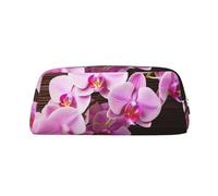 LHBWCVN Trousse à crayons de grande capacité avec motif fleur d'orchidée - Trousse de maquillage en cuir pour homme et femme - Trousse de toilette de voyage avec fermeture éclair - Grande ouverture