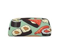 LHBWCVN Trousse à crayons de grande capacité avec motif nourriture sushi - Trousse de maquillage en cuir pour homme et femme - Trousse de toilette de voyage avec fermeture éclair - Grande ouverture