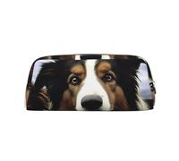 LHBWCVN Trousse à crayons de grande capacité en cuir avec motif chien de mouton, trousse de maquillage esthétique, trousse de toilette pour homme et femme, trousse de toilette de voyage avec fermeture
