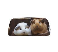 LHBWCVN Trousse à crayons de grande capacité en cuir avec motif de cochons d'Inde, trousse de maquillage esthétique pour homme et femme, trousse de toilette de voyage avec fermeture éclair, grande