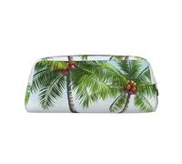 LHBWCVN Trousse à crayons de grande capacité en cuir avec motif palmier tropical, trousse de maquillage esthétique, trousse de toilette pour homme et femme, trousse de toilette de voyage avec