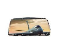 LHBWCVN Trousse à crayons de grande capacité en cuir pour homme et femme, trousse de toilette de voyage avec fermeture éclair, grande ouverture, porte-monnaie, Argenté, taille unique