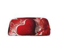 LHBWCVN Trousse à crayons de grande capacité pour la Saint-Valentin - Trousse de maquillage en cuir pour homme et femme - Trousse de toilette de voyage avec fermeture éclair - Grande ouverture