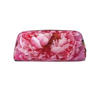 LHBWCVN Trousse à crayons de jardin pivoine de grande capacité, trousse à crayons esthétique, trousse de maquillage en cuir pour femmes et hommes, trousse de toilette de voyage avec fermeture éclair