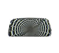 LHBWCVN Trousse à crayons en forme de spirale illusion d'optique gif de grande capacité - Trousse à crayons esthétique en cuir pour homme et femme - Trousse de toilette de voyage avec fermeture éclair