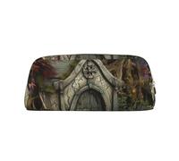 LHBWCVN Trousse à crayons gothique de grande capacité en cuir pour homme et femme, trousse de toilette de voyage avec fermeture éclair, grande ouverture, porte-monnaie