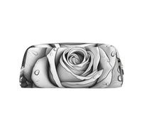 LHBWCVN Trousse à crayons noire et blanche de grande capacité - Trousse à crayons esthétique en cuir pour homme et femme - Trousse de toilette de voyage avec fermeture éclair - Grande ouverture, doré