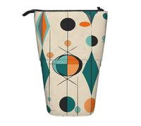 LHBWCVN Trousse à maquillage géométrique du milieu du siècle - Trousse à crayons télescopique portable - Jolie trousse à crayons pour homme et femme - Pochette de voyage pour pièces de monnaie