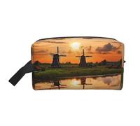 LHBWCVN Trousse de toilette de voyage pour femmes et hommes - Grande trousse de maquillage portable - Belle vue des Pays-Bas - Trousse de maquillage avec crochet de suspension - Sac de salle de bain
