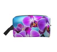 LHBWCVN Trousse de toilette de voyage pour homme et femme - Grande trousse de maquillage portable en cuir - Belle trousse de maquillage orchidée avec crochet de suspension - Sac de salle de bain de