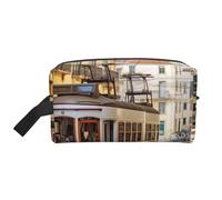 LHBWCVN Trousse de toilette de voyage pour homme et femme - Grande trousse de maquillage portable en cuir avec crochet de suspension - Sac de salle de bain de voyage avec fermeture éclair - Blanc,