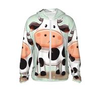 LHBWCVN Veste légère UPF 50+ avec fermeture éclair intégrale - Protection solaire - Pour homme et femme - Manches longues - Motif vache mignonne à pois, Noir/blanc, 3XL
