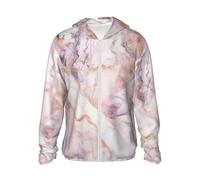 LHBWCVN Veste légère UPF 50+ avec fermeture éclair intégrale - Protection solaire - Pour homme et femme - Manches longues - Motif marbre blanc, Noir/blanc, L