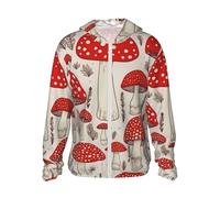 LHBWCVN Veste légère UPF 50+ avec fermeture éclair intégrale - Protection solaire - Pour homme et femme - Manches longues - Rouge et blanc, noir, 3X-Large