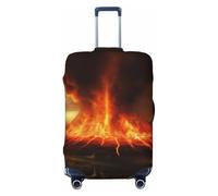 LHBWCVN Volcano Housse de bagage pour valise, approuvée par la TSA, lavable pour valise de 45,7 à 81,3 cm, anti-rayures, housse de bagage de voyage, Noir, M