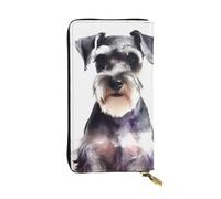 Lhbwcvn Well-Behaved Portefeuille Schnauzer pour homme et femme - Portefeuille en cuir avec blocage RFID - Grande capacité - Porte-cartes de crédit - Porte-monnaie avec fermeture éclair - Support de