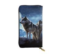 Lhbwcvn Wolfs - Portefeuille pour homme et femme - Portefeuille en cuir avec blocage RFID - Grande capacité - Porte-cartes de crédit - Étui à billets avec fermeture éclair pour téléphone - Long sac à