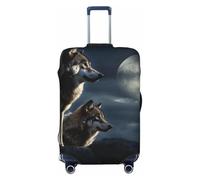 LHBWCVN Wolves in the Moonlight Housse de bagage pour valise, approuvée TSA, lavable pour valise de 45,7 à 81,3 cm, anti-rayures, housse de bagage à main, housse de bagage de voyage, Noir , S