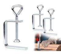 Lhbwhiz 2 Pièces Pinces C,Petites Pinces C en Métal,Pince à Vis Réglable,Pinces à Vis Galvanisées,Pince de Table Universelle,Pince de Support,Vis de Serrage,Mini Pince C,pour Soudage,Pinces à Bois