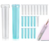Lhbwhiz 20 Pièces Tubes à Fleurs, Tubes à Eau de Fleur en Plastique Réutilisables avec Bouchons, Tubes à Essai Transparents de 7 x 1,5 cm pour Magasins de Fleurs (Bleu et Blanc)