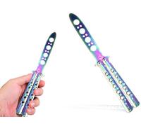 Lhbwhiz Couteau Papillon pour la Pratique, Entraîneur de Papillons avec Couteau d'entraînement à Lame Non Affûtée, Lame Non Tranchante pour Les Débutants (Couleur)