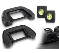 Lhbwhiz Ensemble d'œilleton, viseur d'oculaire, empêche la buée sur l'oculaire, 2 Masques pour Les Yeux + 2 Niveaux, Compatible avec Ni-kon D90/D600/d300s/D750/D7000/D80DK-21 (Noir)