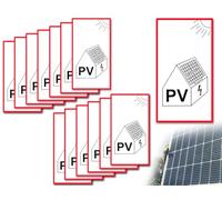 LhbWhiz Lot de 13 autocollants pour système photovoltaïque,notice "Système photovoltaïque/batterie " " Système photovoltaïque" Film de signalisation photovoltaïque autocollant(10 x 19 cm)