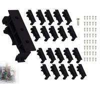 Lhbwhiz Lot de 20 adaptateurs pour rail DIN, support PCB DIN C45, clip de support de circuit imprimé, adaptateur d'installation pour support de rail DIN avec 40 vis, noir, 35 mm