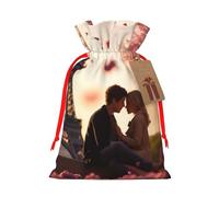 LHBZXMKJ Sacs cadeaux romantiques avec cordon de serrage Motif Paris Papillon Eiffel