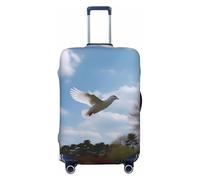 LHCVSFGW Housse de bagage de voyage A White Dove Flies par Suitcase Protector élastique lavable Housse de bagage anti-rayures Housse épaisse pour bagages de 45,7 à 81,3 cm, Noir , S